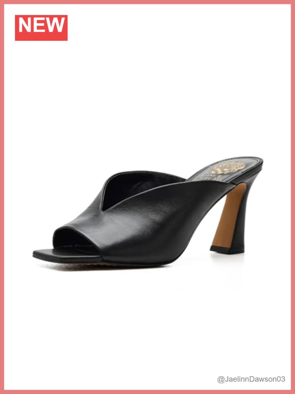 Vince Camuto Galeni Peep Toe Block Heel Mules Slip-On Leather